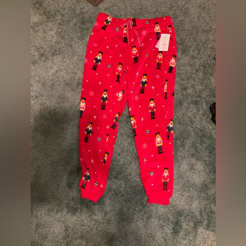Red Nutcracker Print Pajama Pants